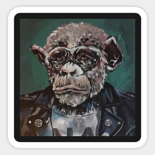 punk rock chimpanzee Sticker